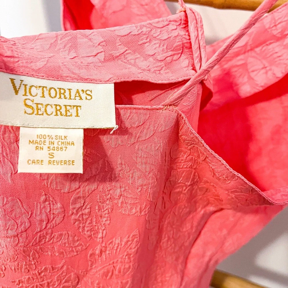 Victoria's Secret Vintage Gold Label Pink Floral Silk Slip Dress Small - Picture 5 of 5
